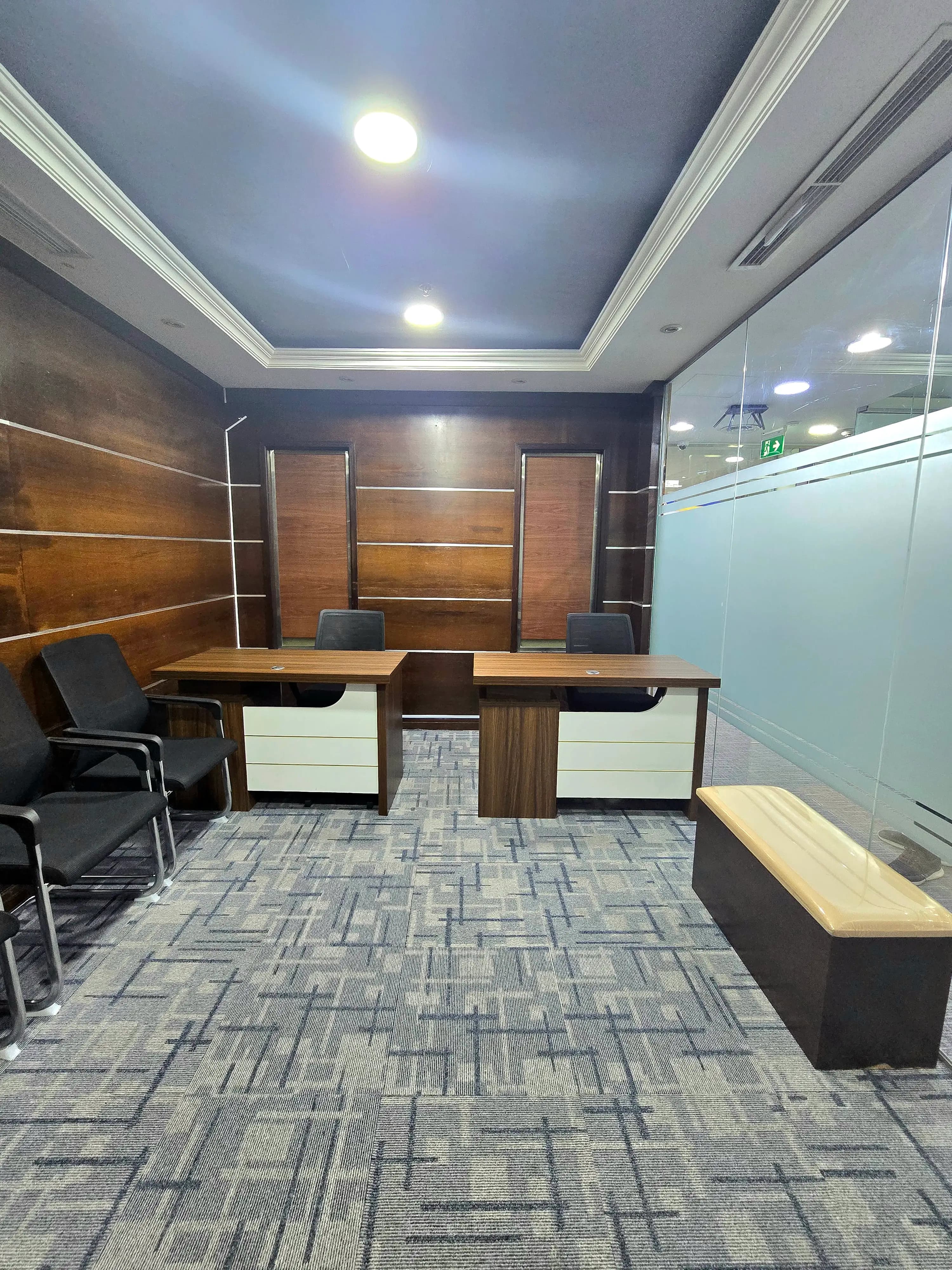 A furnished commercial office